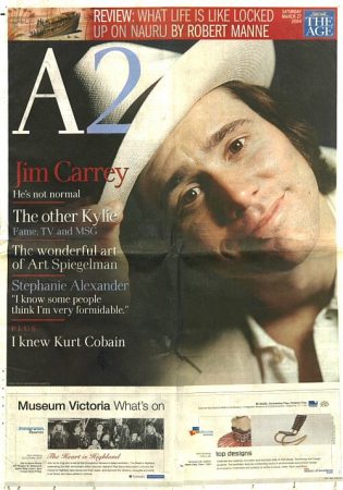The Age
Jim Carrey on the cover of the newspaper The Age.

Issue: March 27, 2004
Keywords: The Age Newspaper 2004
