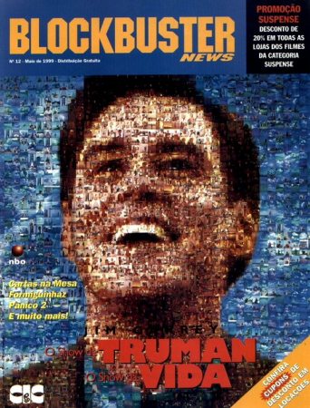 Blockbuster News
Jim Carrey on the cover of the Brazilian Blockbuster News.

Issue: May 1999
Keywords: Blockbuster News Magazine The Truman Show Brazil 1999