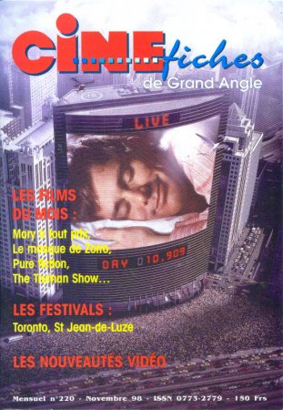 CineFiches
Jim Carrey on the cover of the French CineFiches.

Issue: November, 1998
Keywords: CineFiches France The Truman Show