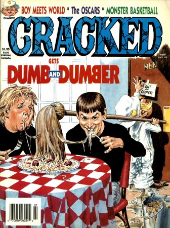 Cracked Magazine
Jim Carrey on the cover of Cracked Magazine.

Issue: July, 1995
Keywords: Cracked Magazine Dumb & Dumber Lloyd Christmas Satire 1995