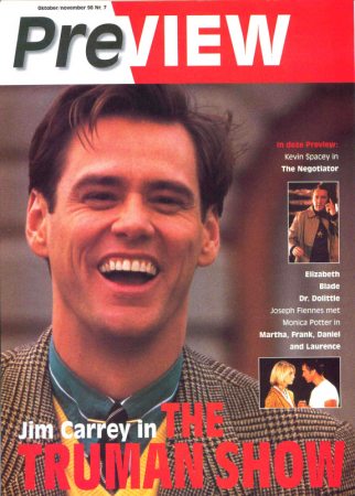 PreView
Jim Carrey on the cover of the Belgian PreView Magazine.

Issue: October/November, 1998
Keywords: PreView Belgium The Truman Show