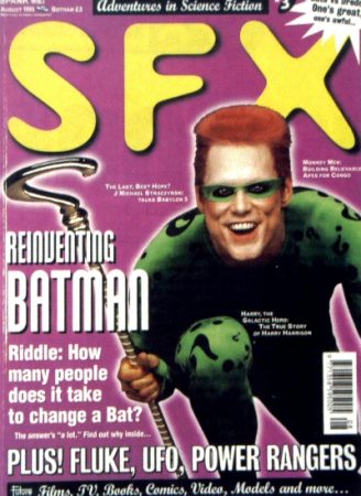 SFX
Jim Carrey on the cover of SFX.

Issue: August, 1995
Keywords: SFX Magazine Batman Forever Riddler 1995