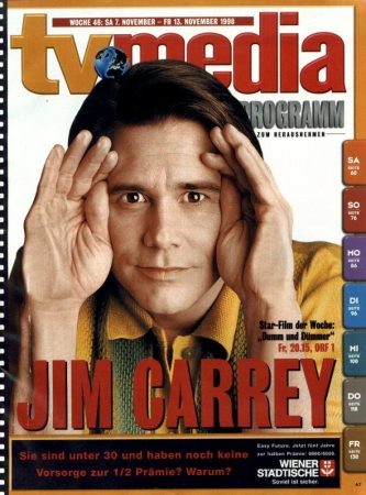 TV Media Programm
Jim Carrey on the cover of the Austrian Magazine TV Media Programm.

Issue: November 7-13, 1998
Keywords: TV Media Programm Magazine Austria 1998