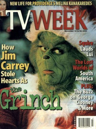 TV Week
Jim Carrey on the cover of TV Week.

Issue: November 18-24, 2000
Keywords: TV Week The Grinch 2000