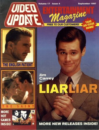 Video Update
Jim Carrey on the cover of Video Update.

Issue: 4 - September, 1997
Keywords: Video Update Entertainment Magazine Liar Liar 1997